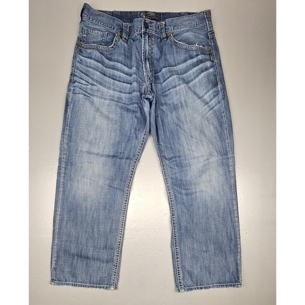 Silver Jeans Mens 36x32. Blue Drake Whisker Fade Relaxed Fit Denim.